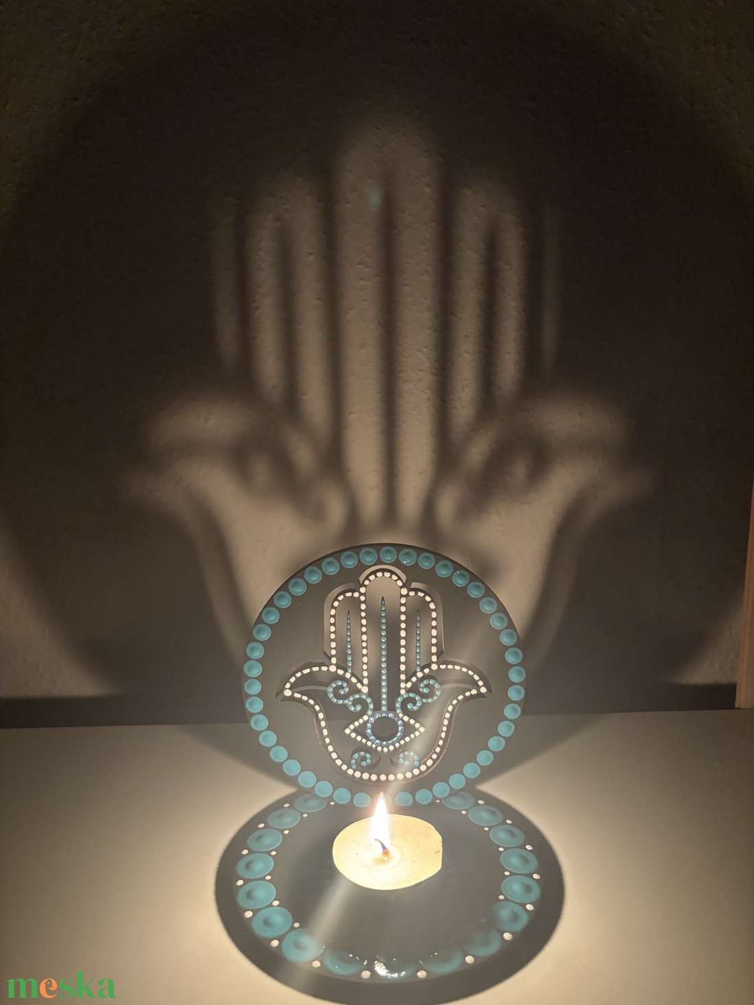 Hamsa kéz árnyéklámpa - otthon & életmód - gyertya, illat, aroma - mécses és mécsestartó - Meska.hu