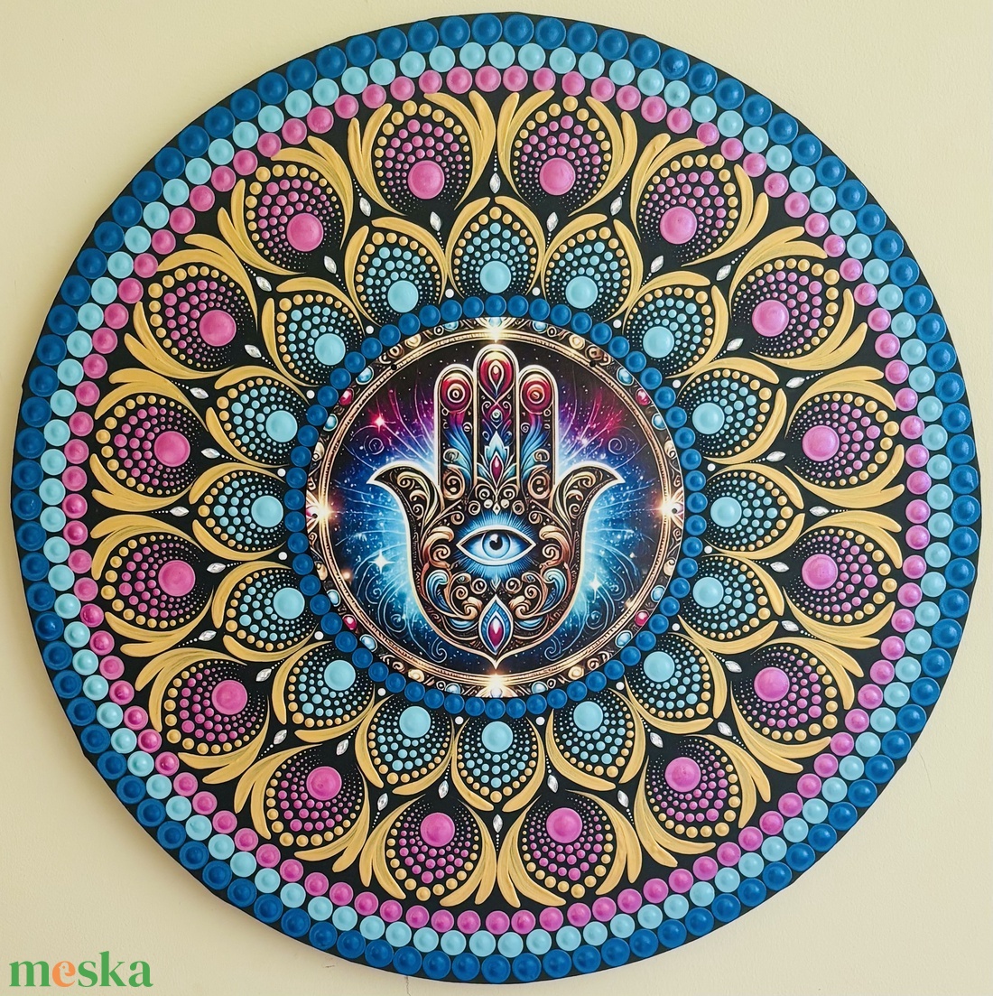 Hamsa vászonkép - otthon & életmód - dekoráció - spiritualitás - mandala - Meska.hu