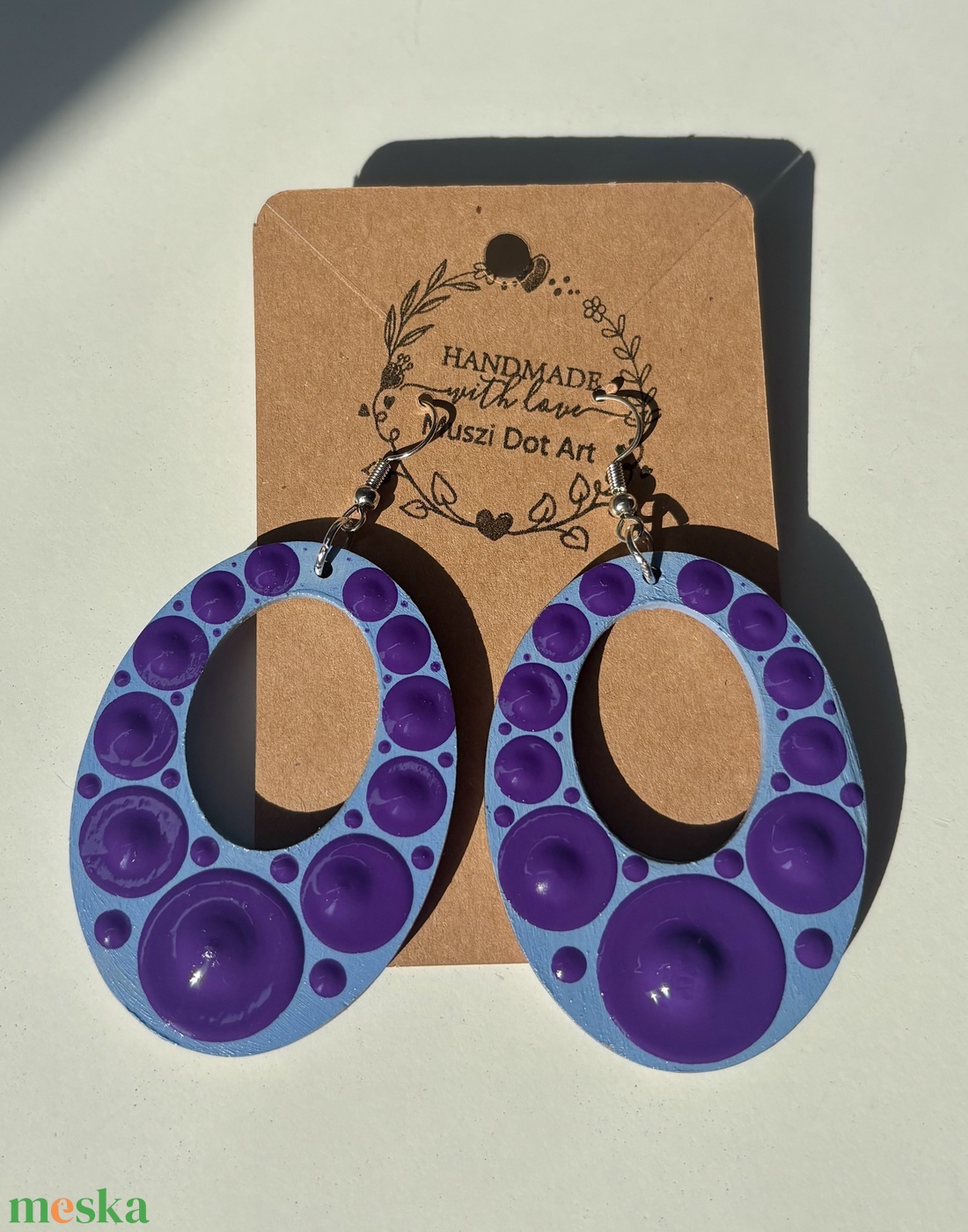 Lila fülbevaló - ékszer - fülbevaló - fülékszer - Meska.hu