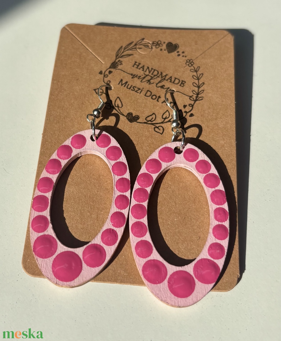 Rózsaszín fülbevaló - ékszer - fülbevaló - fülékszer - Meska.hu