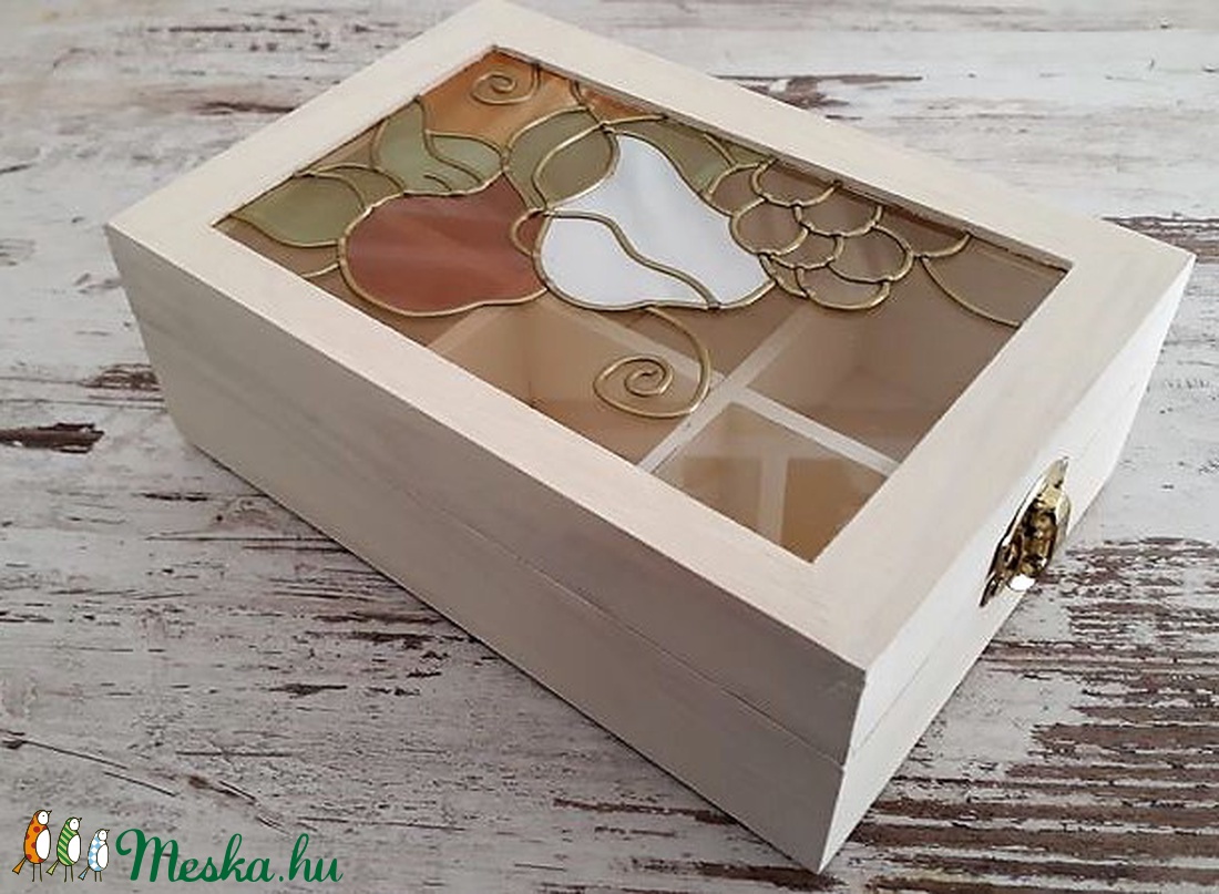 Tea díszdoboz vintage gyümölcs mintával - - Meska.hu Tea díszdoboz vintage gyümölcs mintával - - Meska.hu
