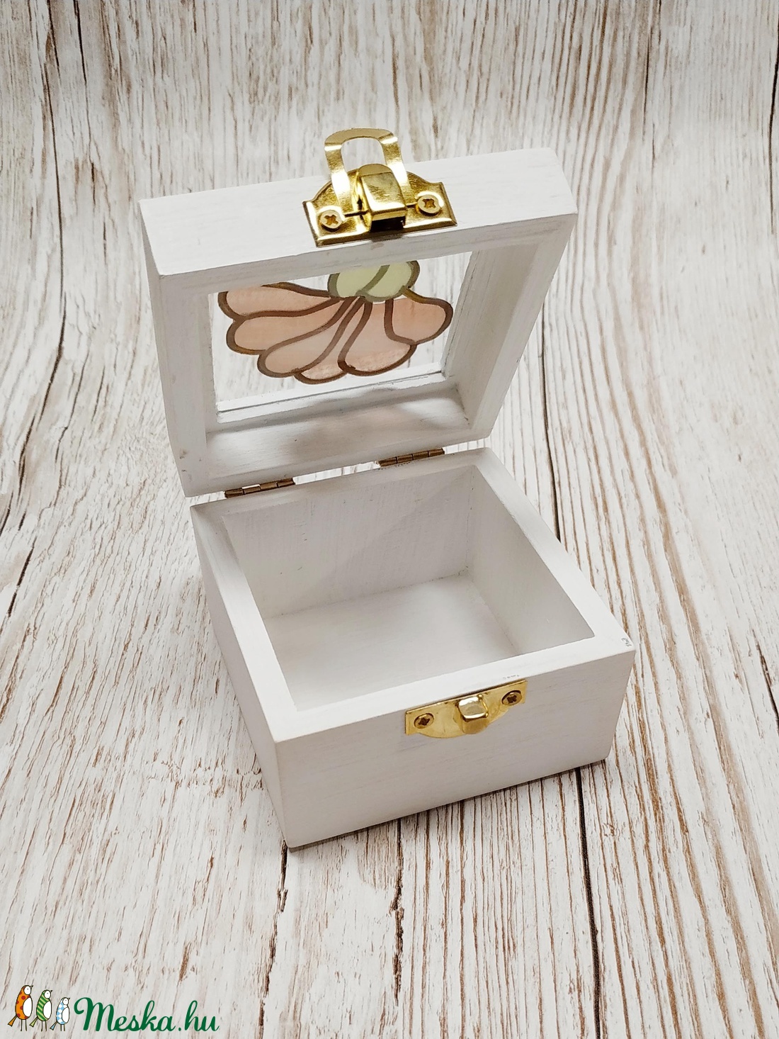 Mini vintage ajándék  gyűrűtartó doboz Szegfű - esküvő - kiegészítők - gyűrűtartó & gyűrűpárna - Meska.hu