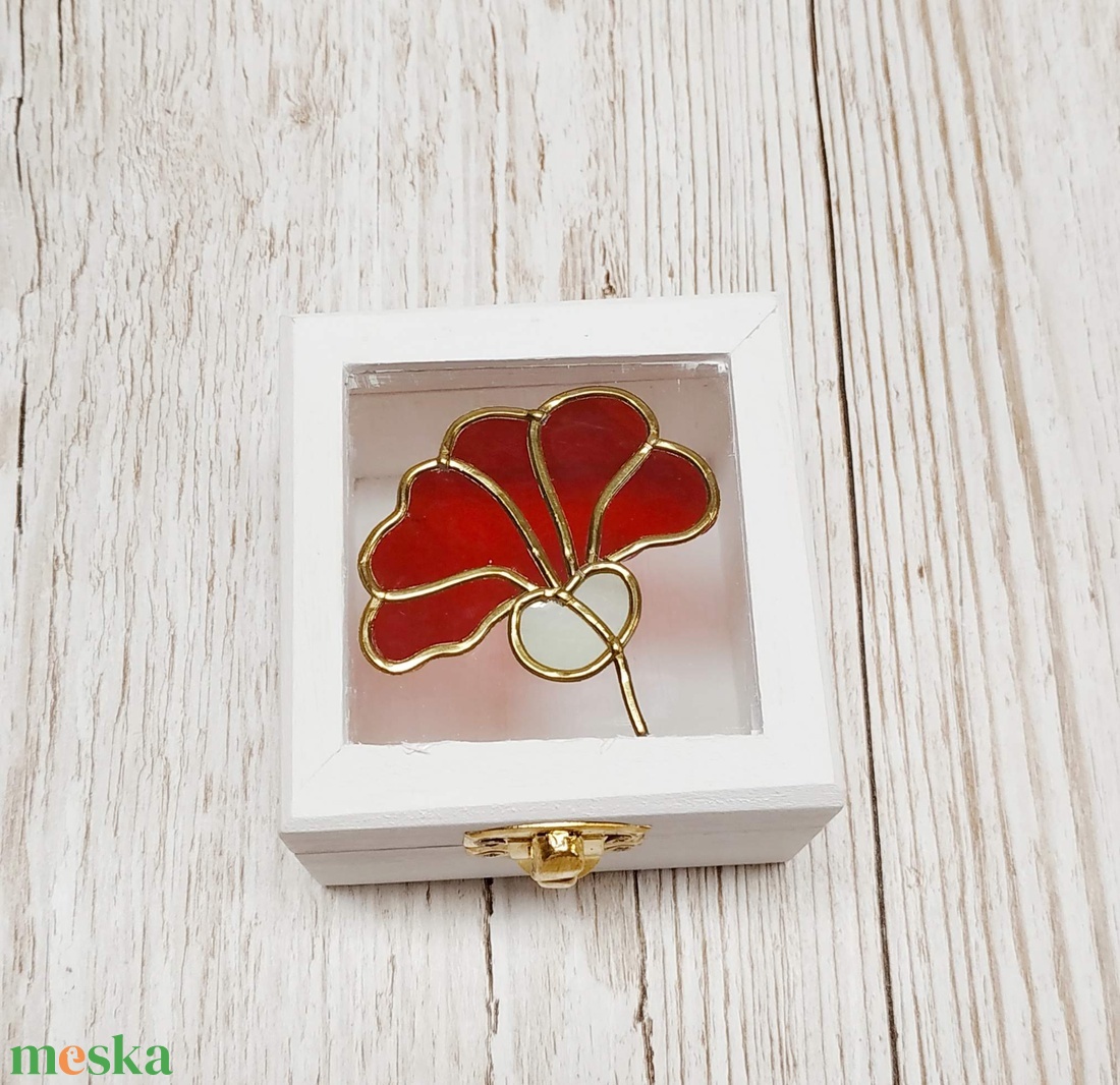 Mini vintage ajándék  gyűrűtartó doboz Szegfű - esküvő - kiegészítők - gyűrűtartó & gyűrűpárna - Meska.hu