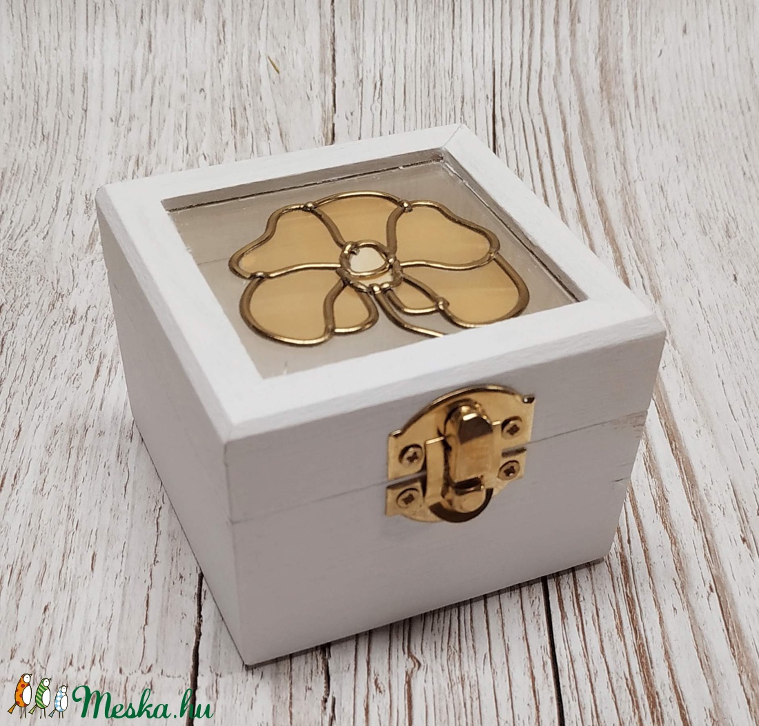 Mini vintage ajándék  gyűrűtartó doboz Orchidea - esküvő - kiegészítők - gyűrűtartó & gyűrűpárna - Meska.hu