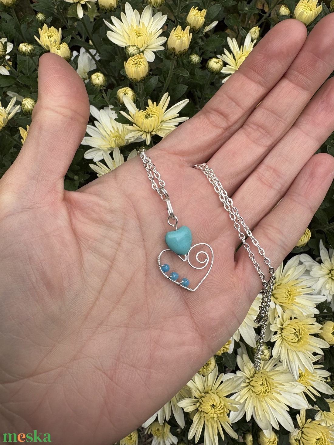Szív medál+ajandék lánc  - ékszer - nyaklánc - medál - Meska.hu