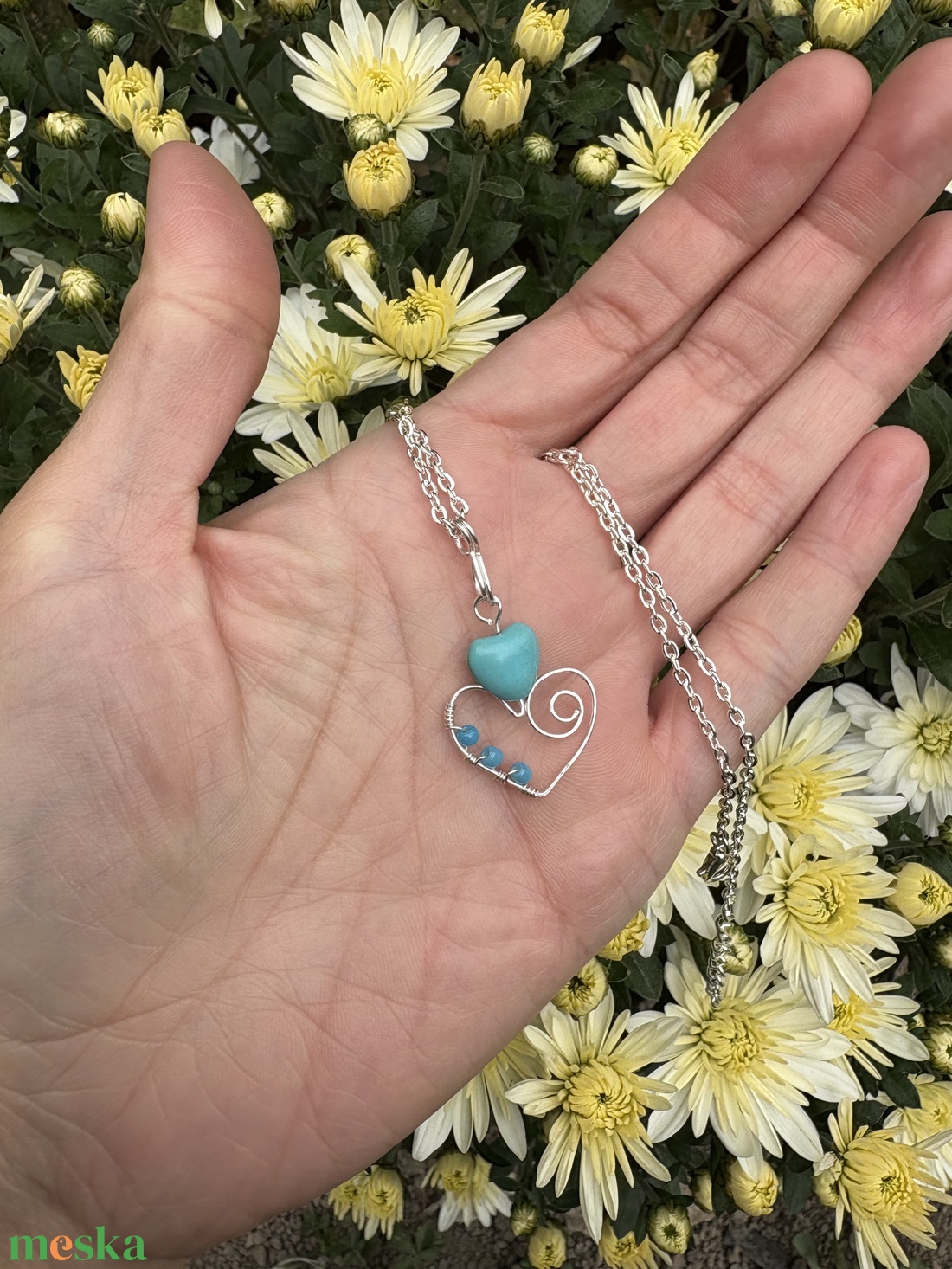 Szív medál+ajandék lánc  - ékszer - nyaklánc - medál - Meska.hu