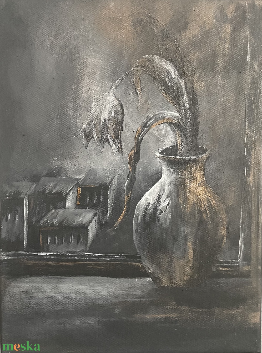 Elhervadt csend - akril festmény - művészet - festmény - akril - Meska.hu