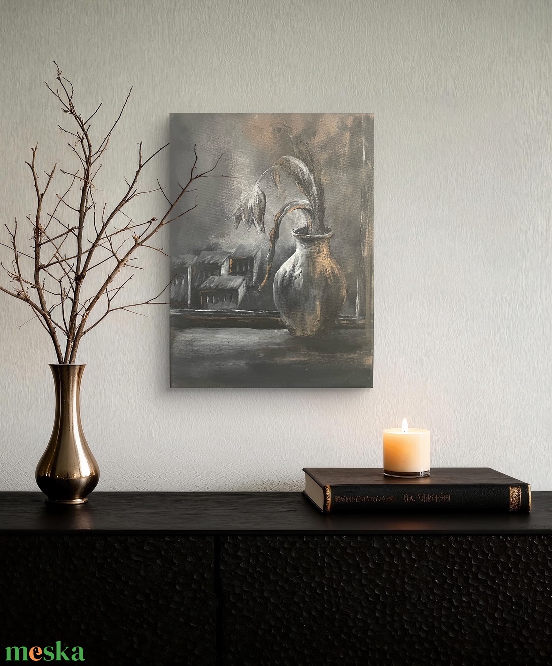 Elhervadt csend - akril festmény - művészet - festmény - akril - Meska.hu