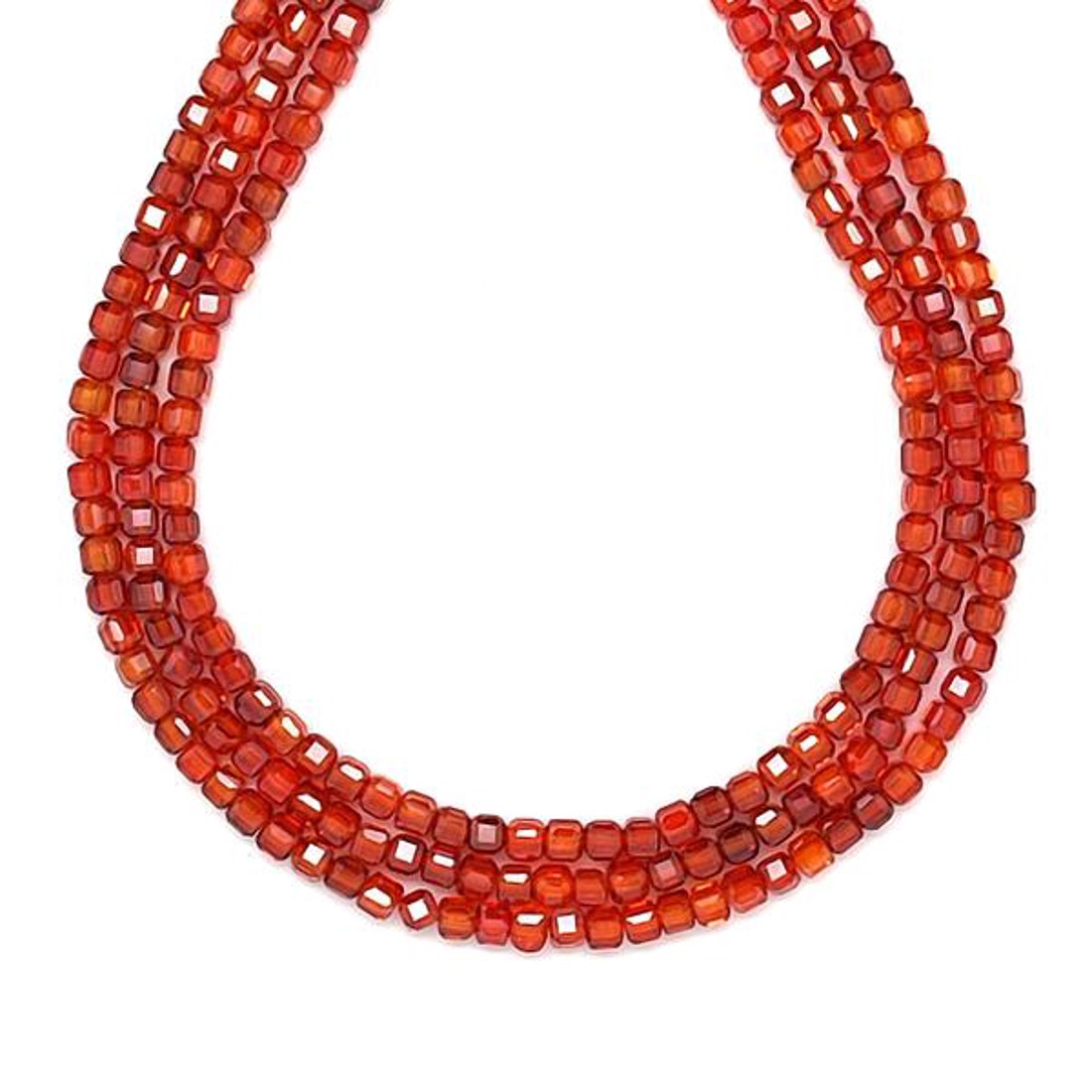 Cirkon fazettált sötét narancs kocka 3x3mm  ékszerkészítő alapanyag (füzér) - kellékek & szerszámok - ásvány alapanyag - ásványfüzér - Meska.hu