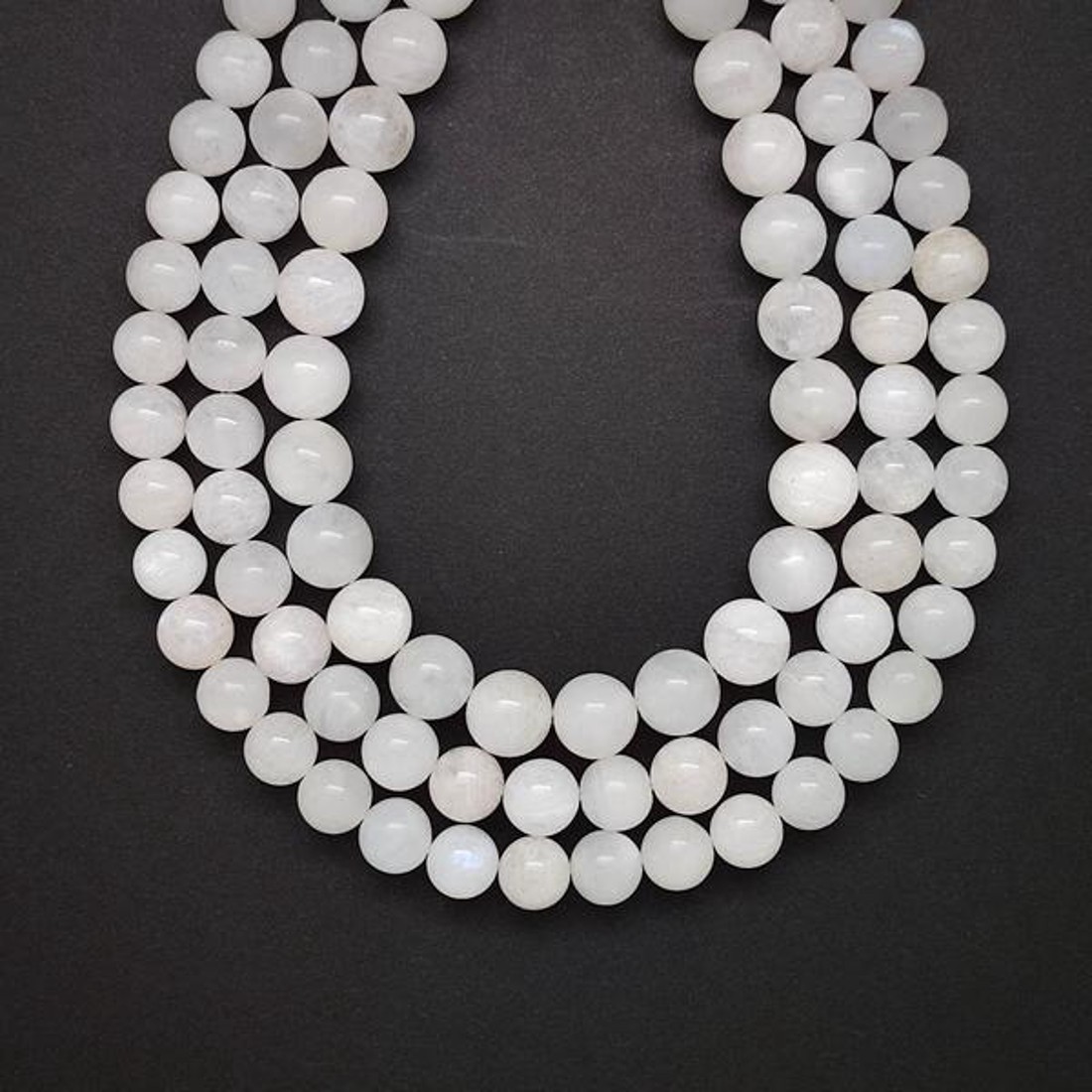 Holdkő fehér szivárvány golyó 7-8mm  ékszerkészítő alapanyag (füzér) - kellékek & szerszámok - ásvány alapanyag - ásványfüzér - Meska.hu