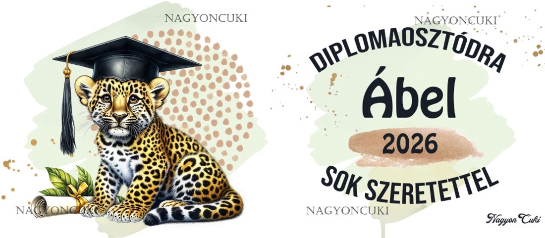 Névvel kérhető Leopárd - 2026 évi Ballagásra mintás persely -  - Meska.hu
