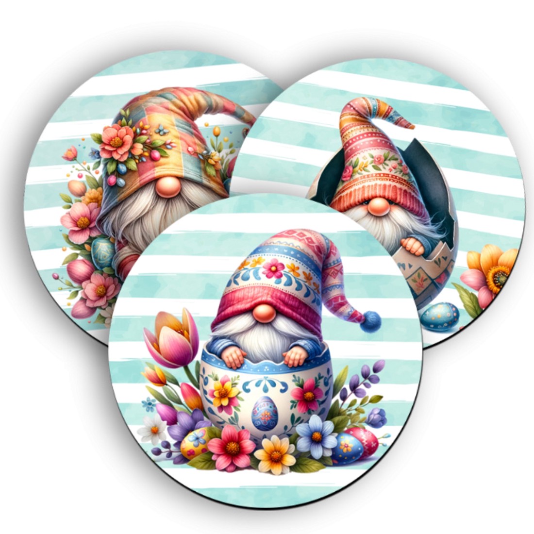 3 db cuki húsvéti manó kör alakú alátét szett (#23) -  - Meska.hu