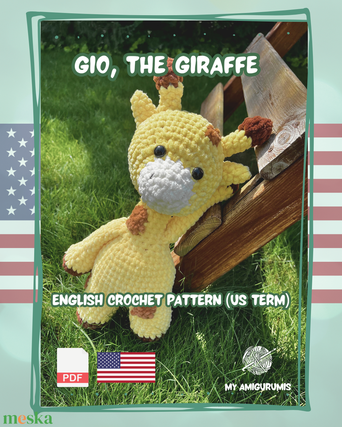 Amigurumi crochet pattern - Gio, the giraffe - diy (csináld magad) - szabásminta, útmutató - horgolási minta - Meska.hu Amigurumi crochet pattern - Gio, the giraffe - diy (csináld magad) - szabásminta, útmutató - horgolási minta - Meska.hu
