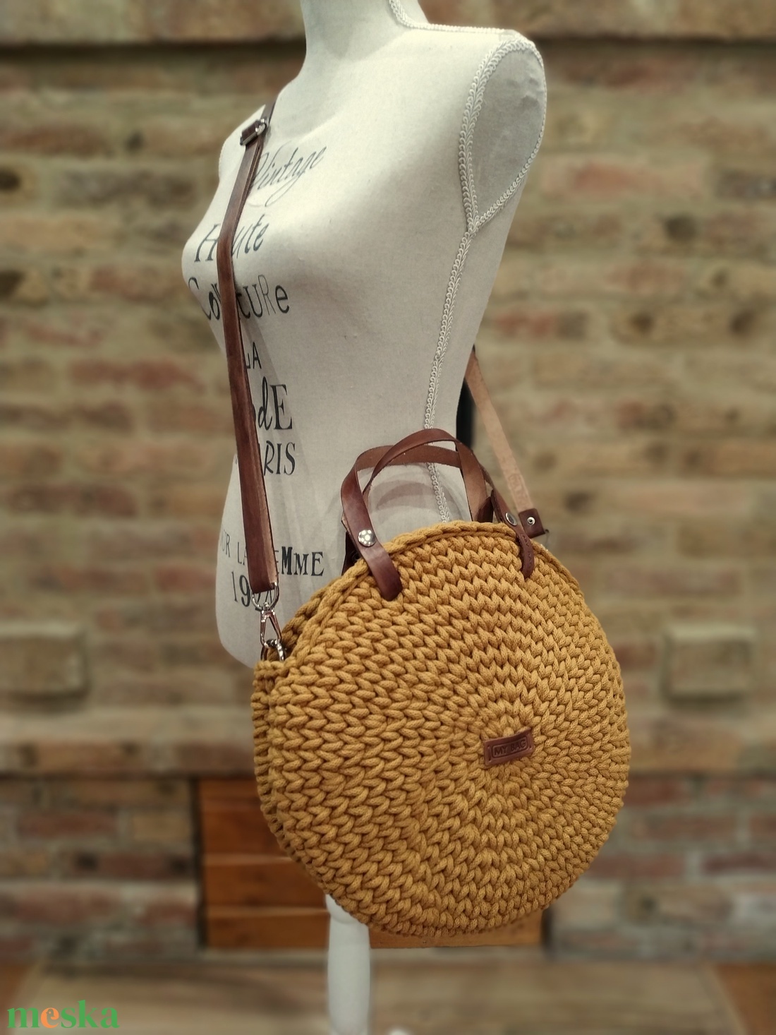 Horgolt női körtáska mustársárga színben - Crossbody - táska & tok - kézitáska & válltáska - vállon átvethető táska - Meska.hu