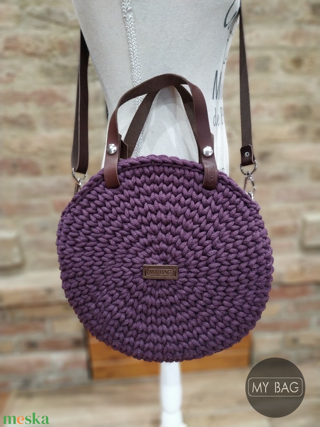 Horgolt női körtáska PADLIZSÁN színben - Crossbody - táska & tok - kézitáska & válltáska - vállon átvethető táska - Meska.hu Horgolt női körtáska PADLIZSÁN színben - Crossbody - táska & tok - kézitáska & válltáska - vállon átvethető táska - Meska.hu