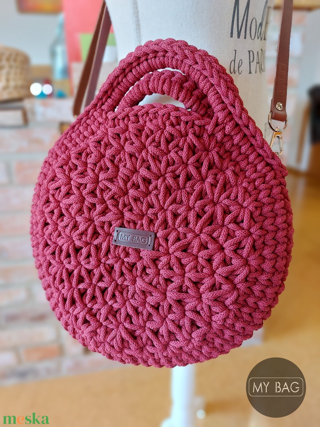 Horgolt női körtáska WINE RED színben - jázmin mintával - Crossbody - táska & tok - kézitáska & válltáska - vállon átvethető táska - Meska.hu Horgolt női körtáska WINE RED színben - jázmin mintával - Crossbody - táska & tok - kézitáska & válltáska - vállon átvethető táska - Meska.hu