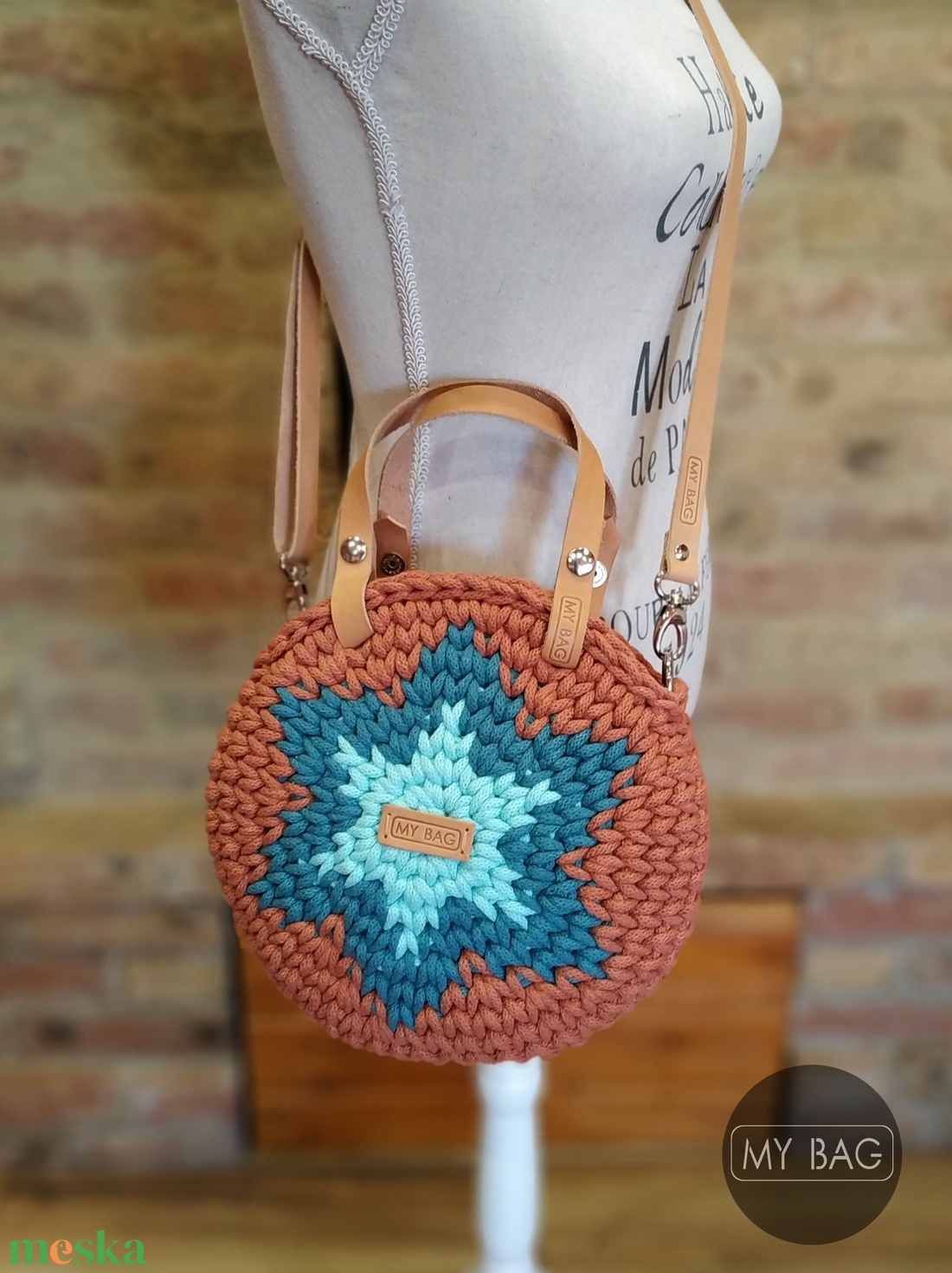Horgolt női körtáska - MINI - csillaggal a közepén - Crossbody - TERRAKOTTA/TEAL/MENTA - táska & tok - kézitáska & válltáska - vállon átvethető táska - Meska.hu Horgolt női körtáska - MINI - csillaggal a közepén - Crossbody - TERRAKOTTA/TEAL/MENTA - táska & tok - kézitáska & válltáska - vállon átvethető táska - Meska.hu