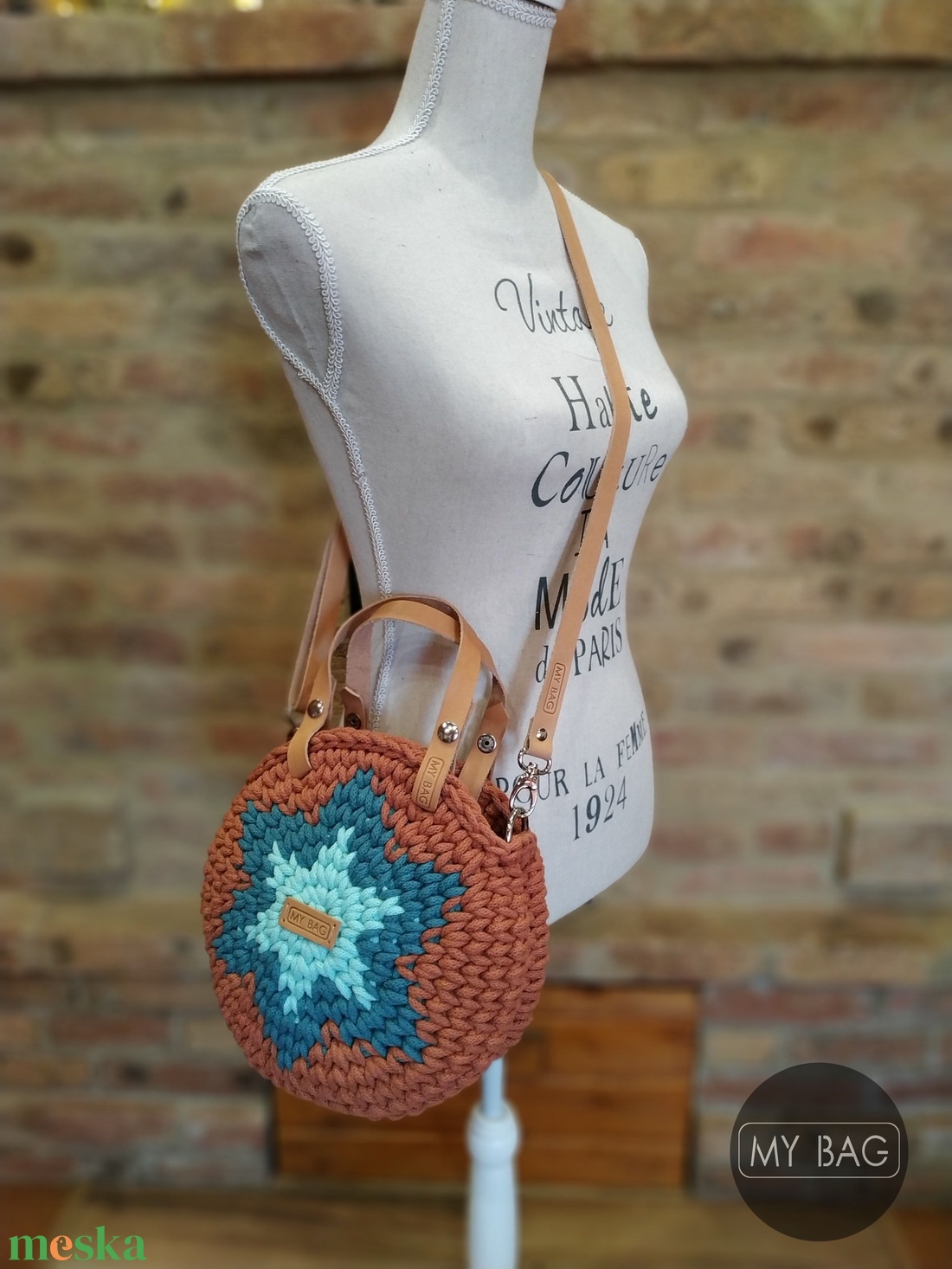 Horgolt női körtáska - MINI - csillaggal a közepén - Crossbody - TERRAKOTTA/TEAL/MENTA - táska & tok - kézitáska & válltáska - vállon átvethető táska - Meska.hu Horgolt női körtáska - MINI - csillaggal a közepén - Crossbody - TERRAKOTTA/TEAL/MENTA - táska & tok - kézitáska & válltáska - vállon átvethető táska - Meska.hu
