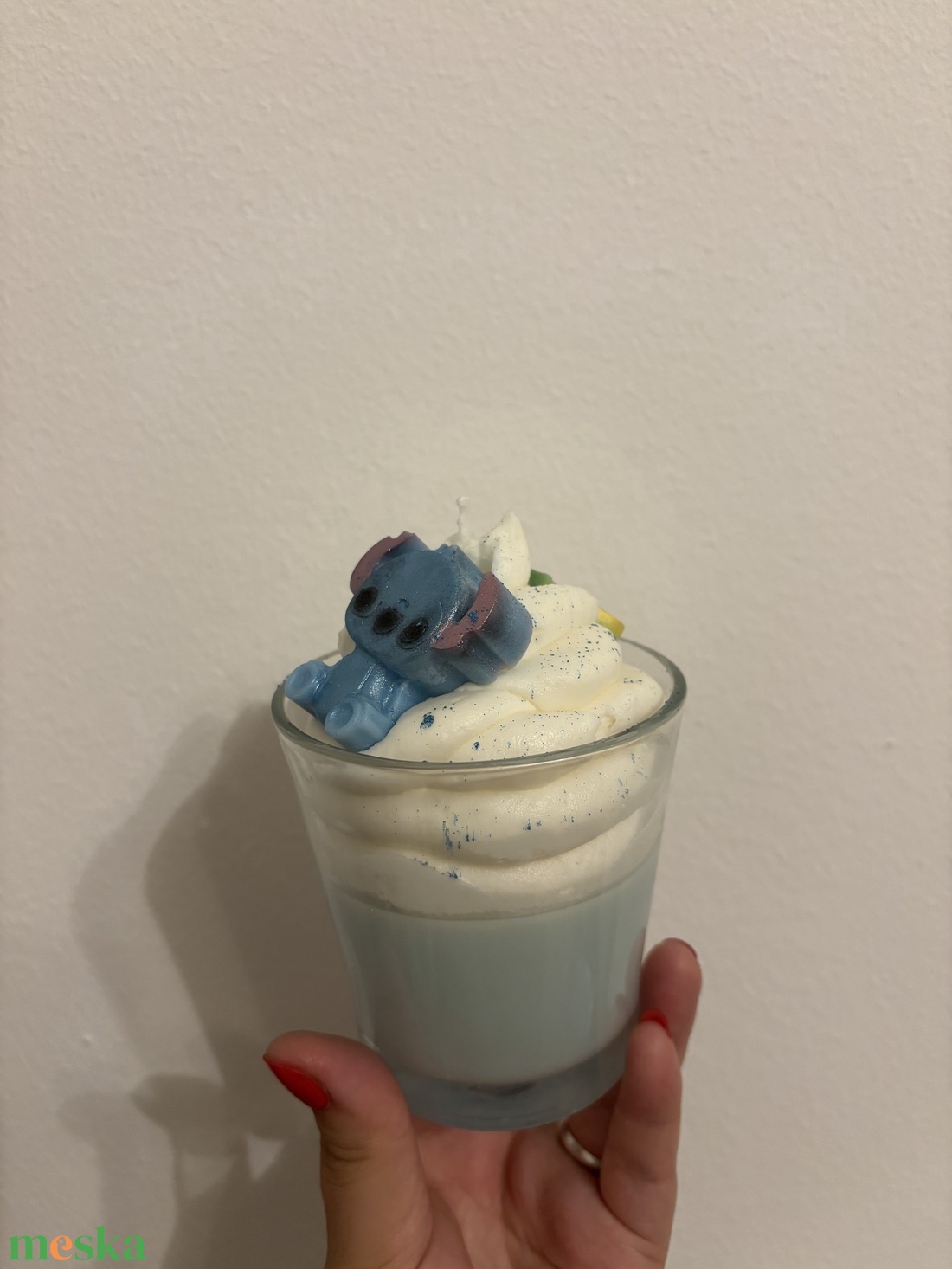 Stitch gyertya - esküvő - dekoráció - gyertya & gyertyatartó - Meska.hu