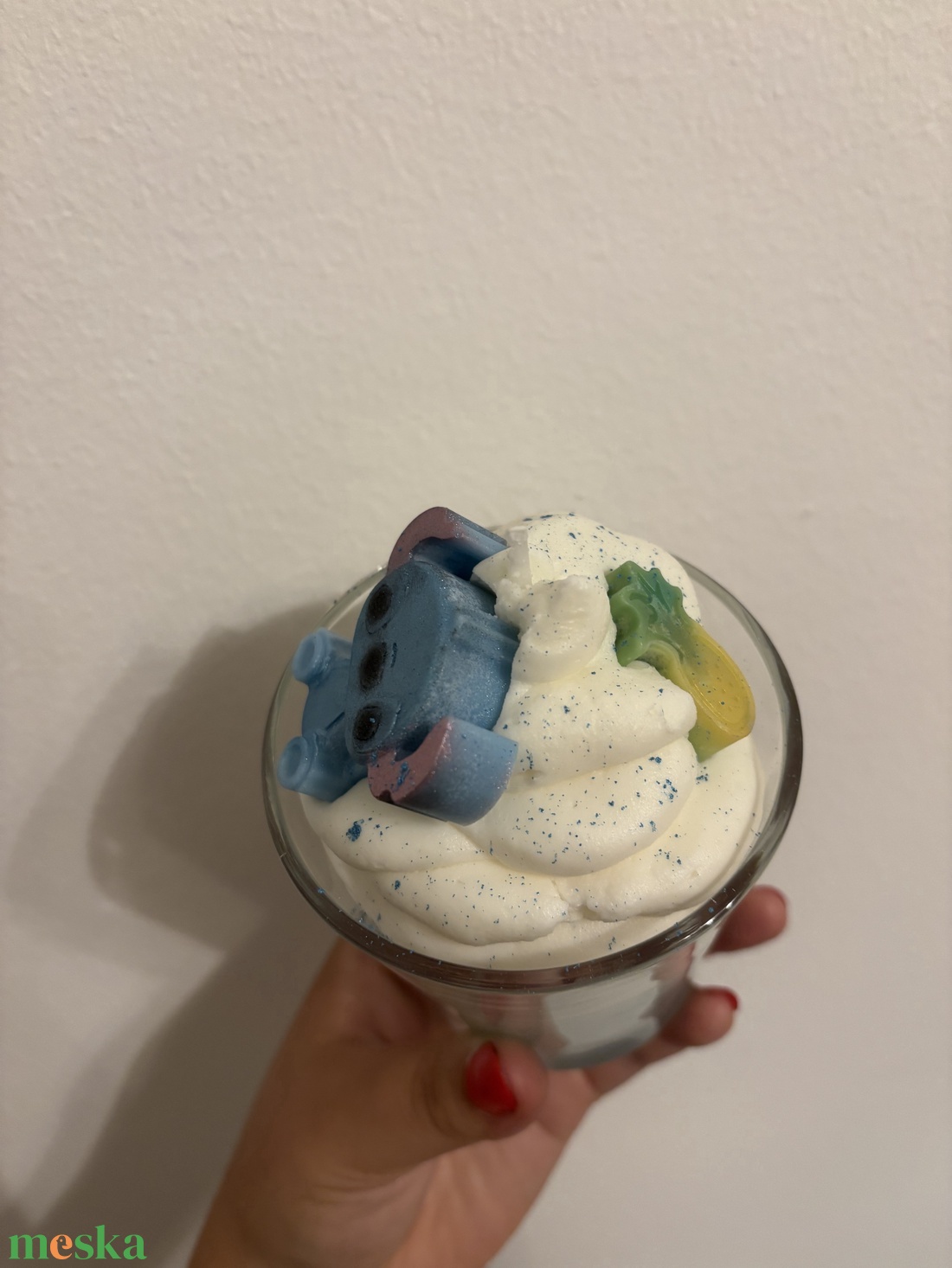 Stitch gyertya - esküvő - dekoráció - gyertya & gyertyatartó - Meska.hu