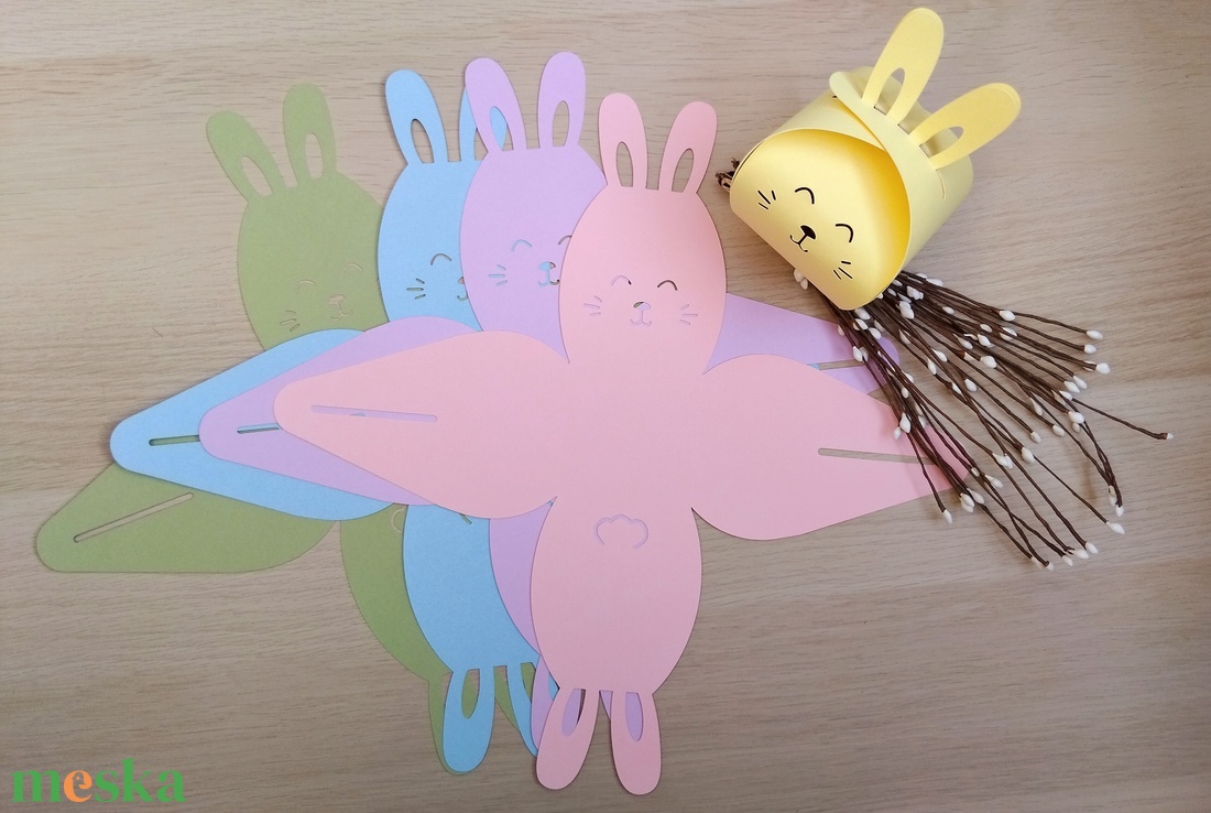 Nyuszi ajándékdoboz - diy (csináld magad) - egységcsomag - Meska.hu
