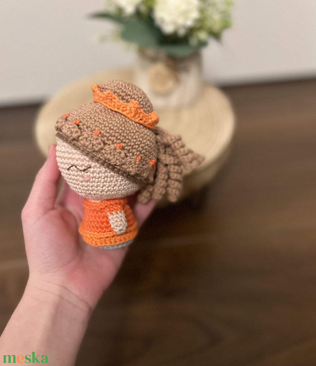 Barna hajú horgolt hercegnő - játék & sport - plüssállat & játékfigura - ember - Meska.hu