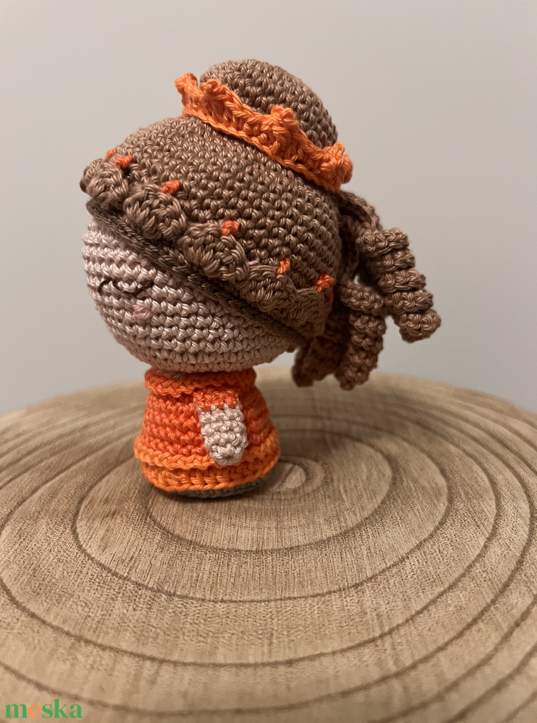 Barna hajú horgolt hercegnő - játék & sport - plüssállat & játékfigura - ember - Meska.hu