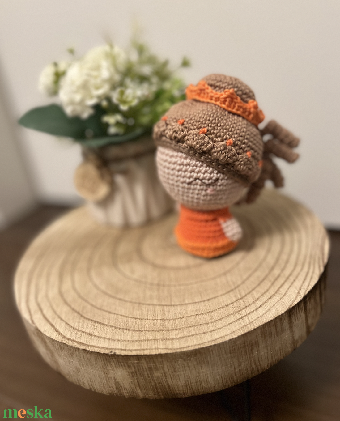 Barna hajú horgolt hercegnő - játék & sport - plüssállat & játékfigura - ember - Meska.hu