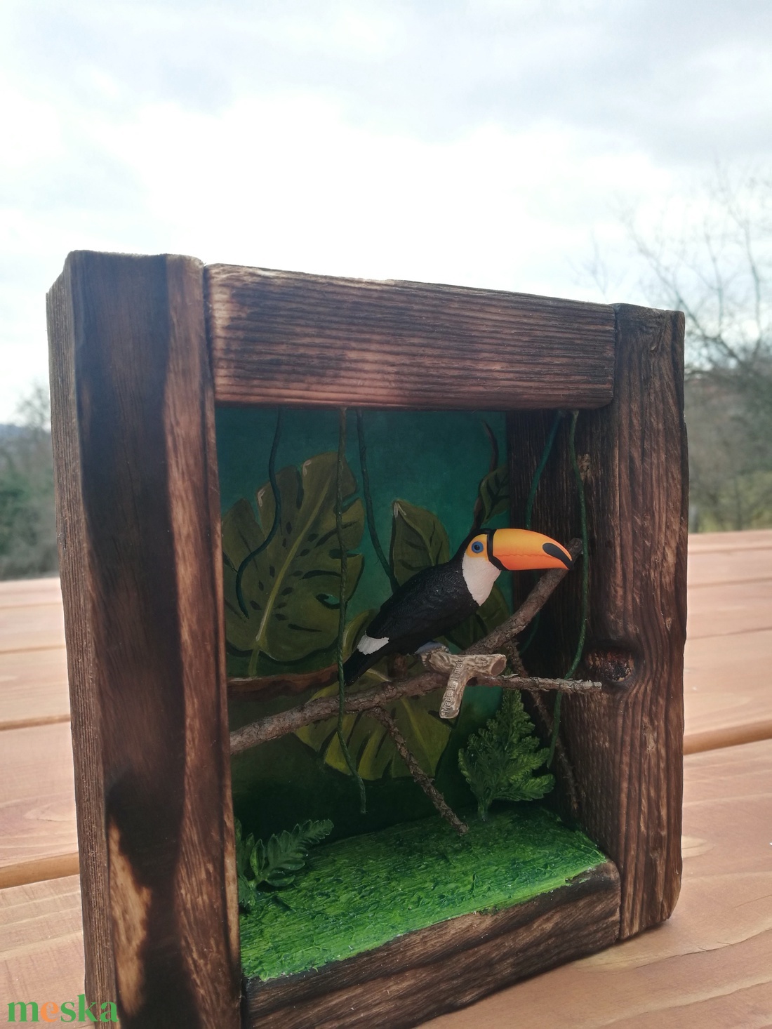 Tukános shadowbox, falikép - otthon & életmód - dekoráció - kép & falikép - fából készült kép - Meska.hu Tukános shadowbox, falikép - otthon & életmód - dekoráció - kép & falikép - fából készült kép - Meska.hu