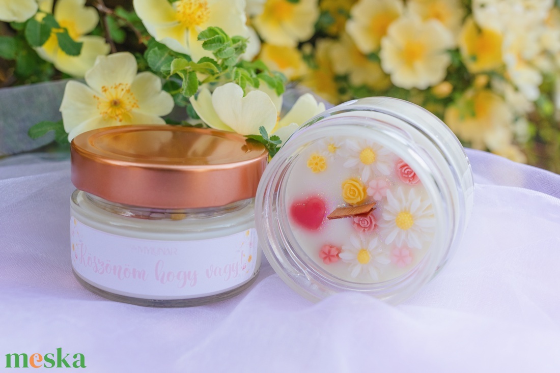 Köszönöm hogy vagy szójaviasz illatgyertya - otthon & életmód - gyertya, illat, aroma - gyertya - Meska.hu