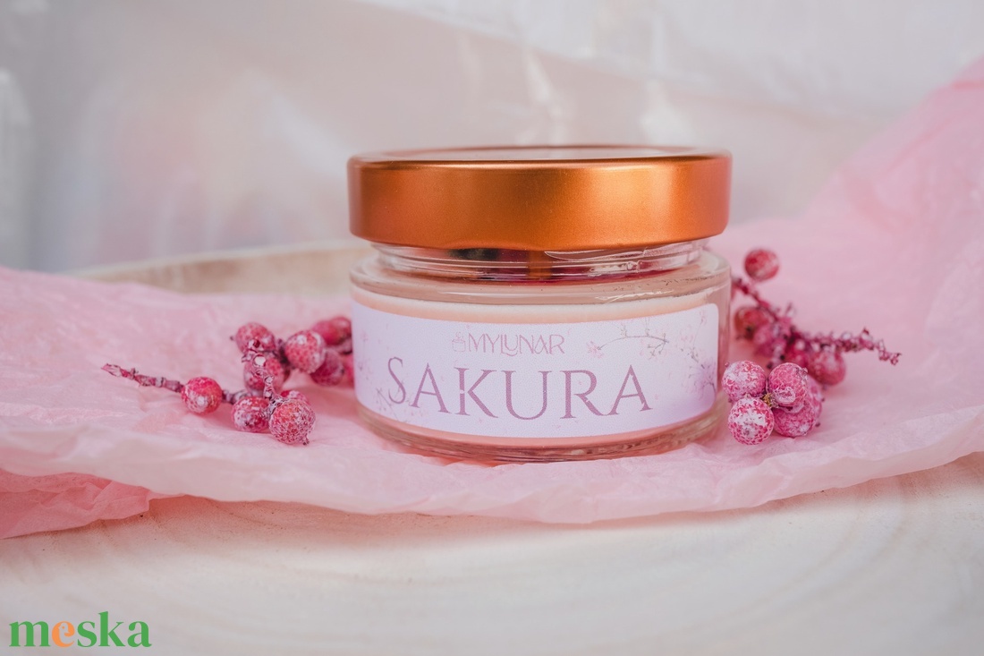 Sakura szójaviasz illatgyertya - otthon & életmód - gyertya, illat, aroma - gyertya - Meska.hu