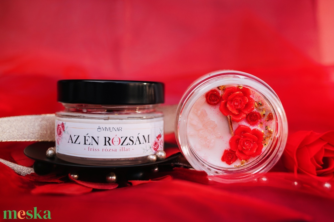Az én rózsám szójaviasz illatgyertya - otthon & életmód - gyertya, illat, aroma - gyertya - Meska.hu