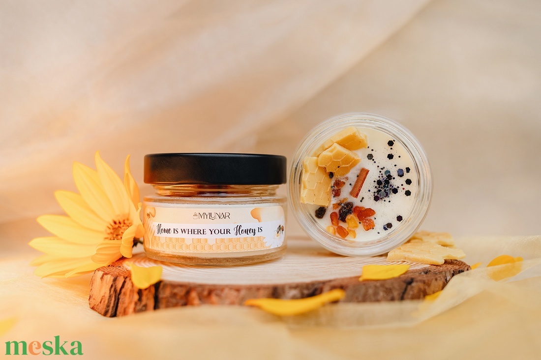 Home is where your honey is szójaviasz illatgyertya - otthon & életmód - gyertya, illat, aroma - gyertya - Meska.hu