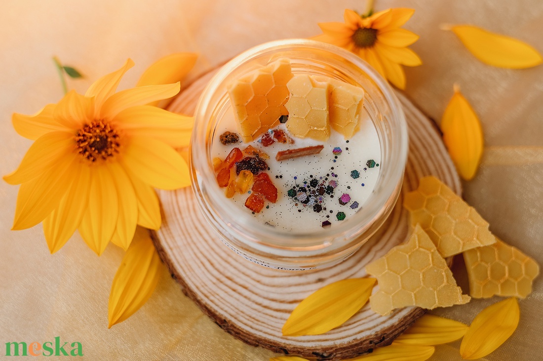 Home is where your honey is szójaviasz illatgyertya - otthon & életmód - gyertya, illat, aroma - gyertya - Meska.hu