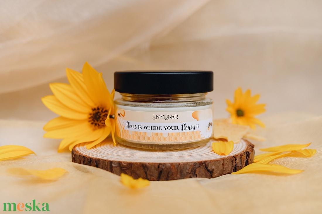 Home is where your honey is szójaviasz illatgyertya - otthon & életmód - gyertya, illat, aroma - gyertya - Meska.hu
