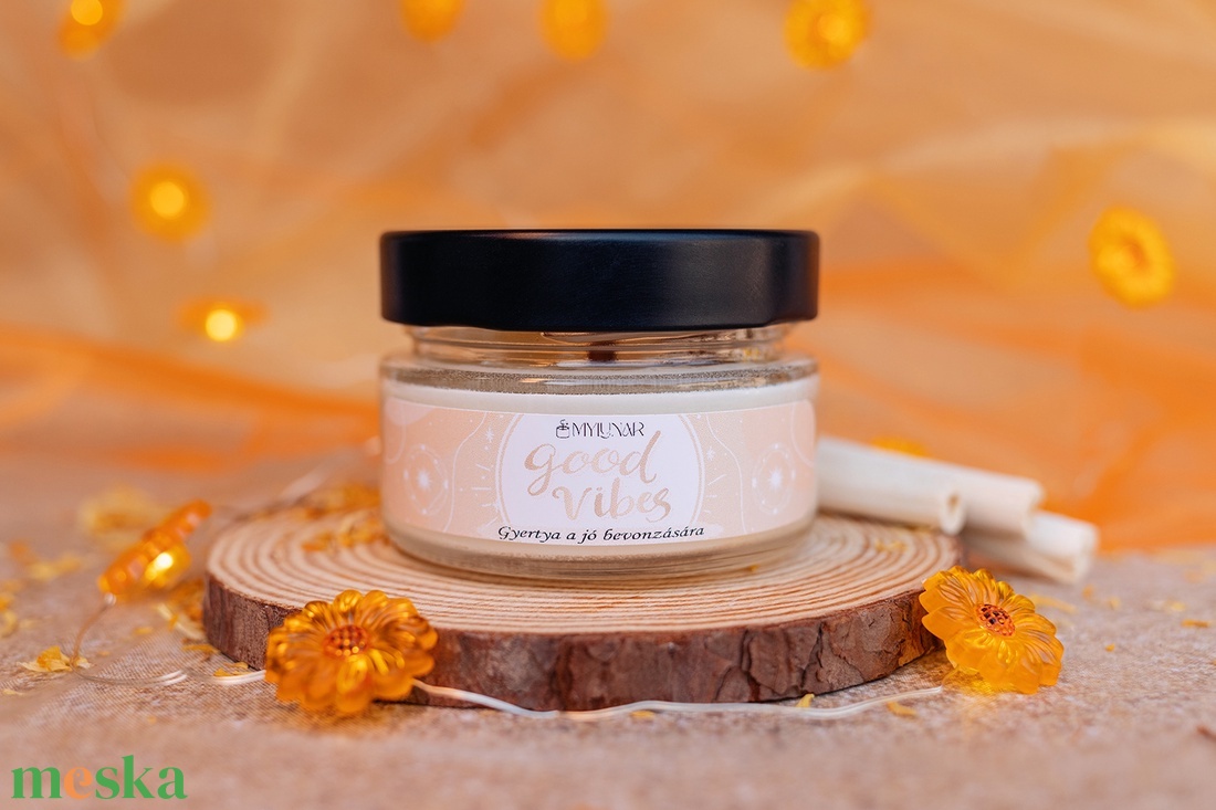 Good Vibes szójaviasz illatgyertya - otthon & életmód - gyertya, illat, aroma - gyertya - Meska.hu