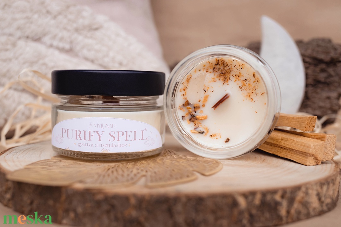 Purify Spell szójaviasz illatgyertya - otthon & életmód - gyertya, illat, aroma - gyertya - Meska.hu
