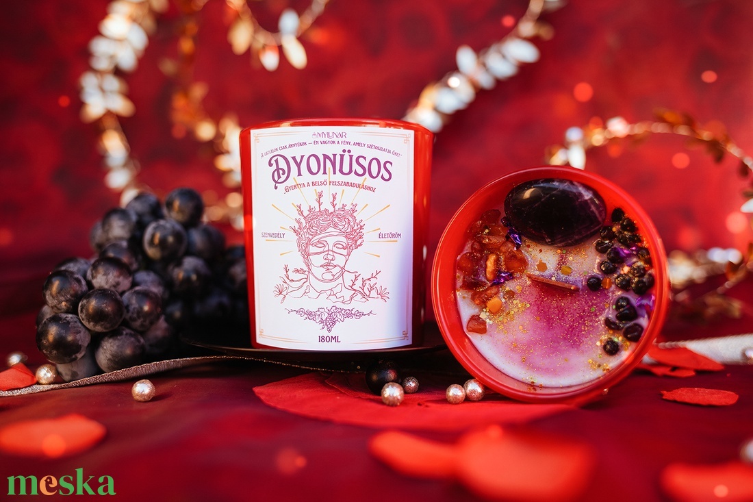 Dyonüsös szójaviasz illatgyertya - otthon & életmód - gyertya, illat, aroma - gyertya - Meska.hu