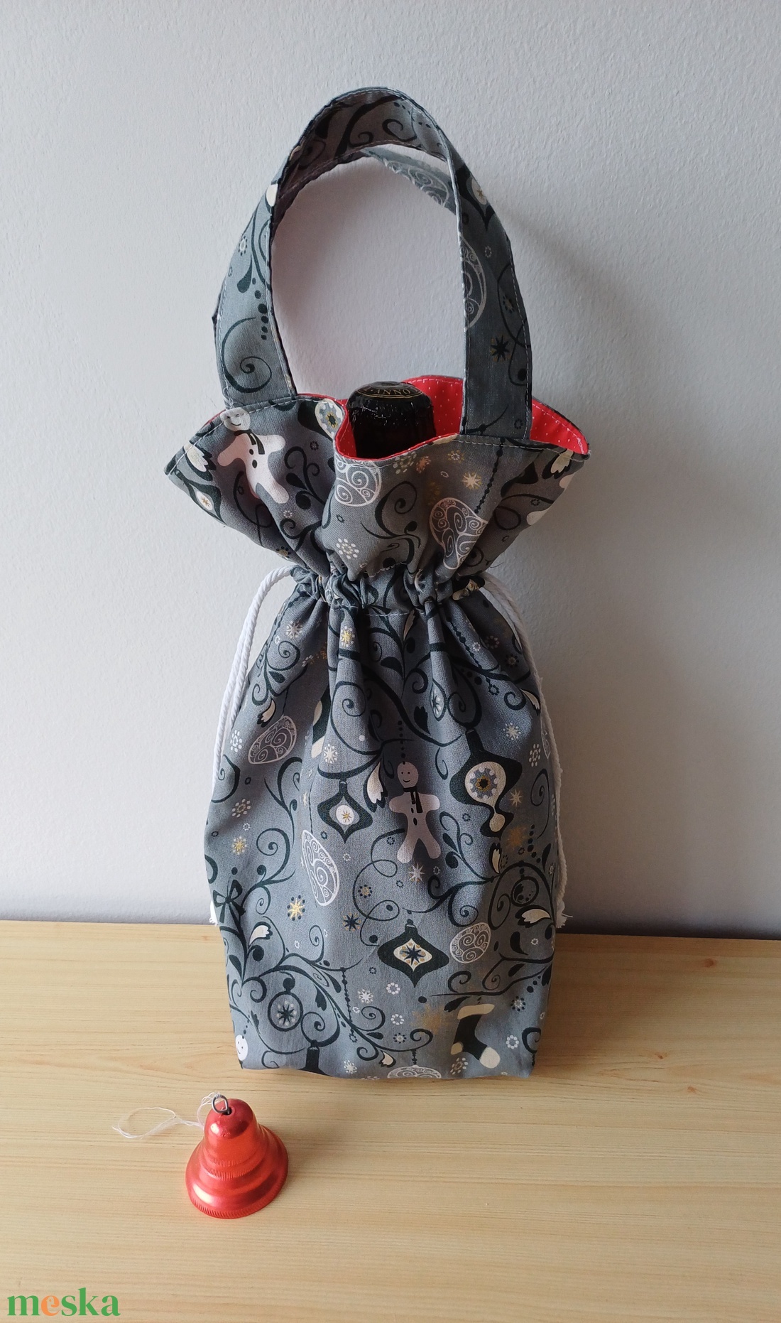 Bortartó ajándéktáska - karácsony - karácsonyi ajándékozás - karácsonyi ajándékcsomagolás - Meska.hu