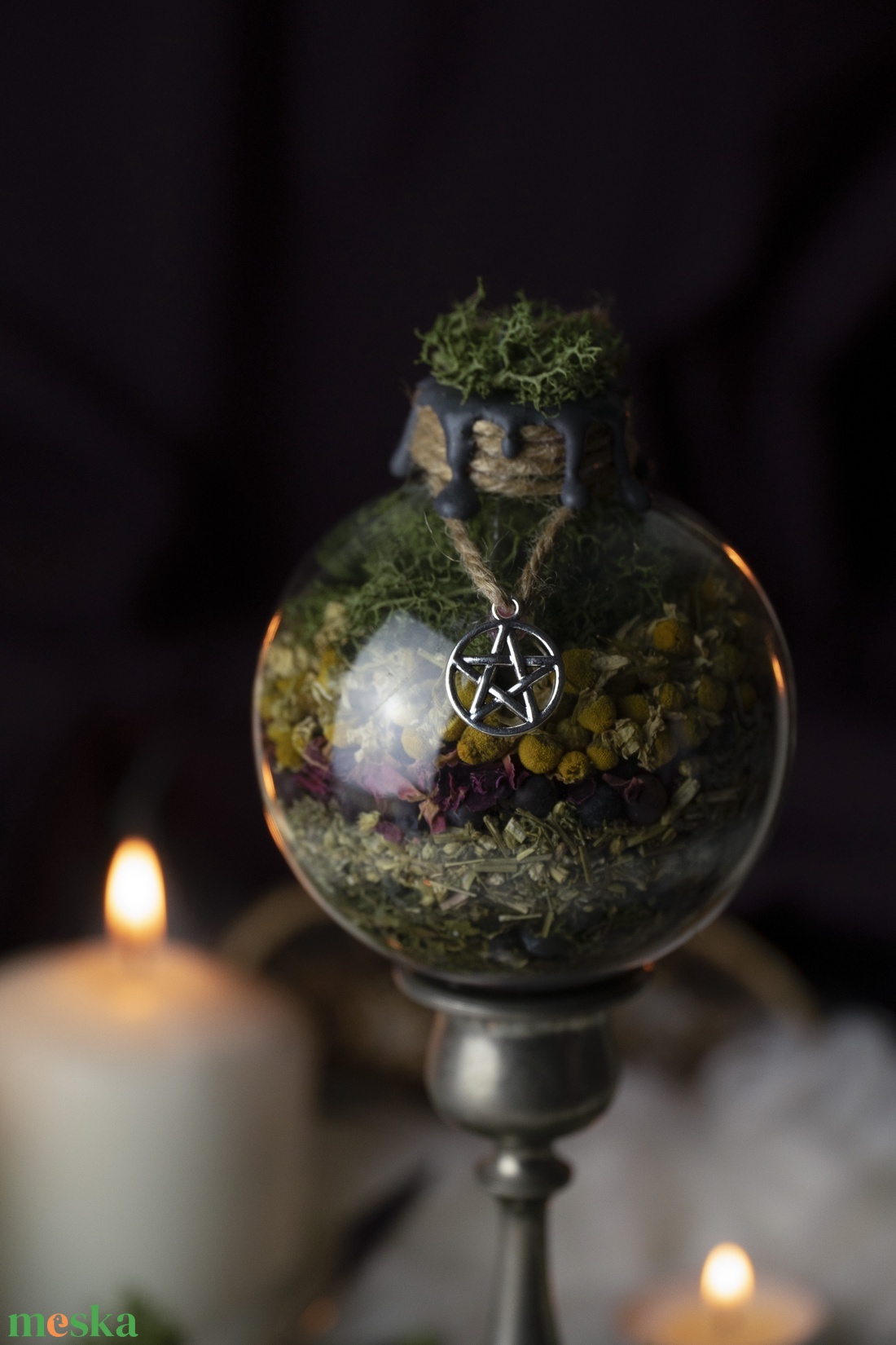 Védelmi Witch Ball, kézműves boszorkány gömb, otthonvédő, energiatisztító, nyugalmat teremtő - otthon & életmód - dekoráció - ajtó- és ablak dekoráció - ablakdísz - Meska.hu