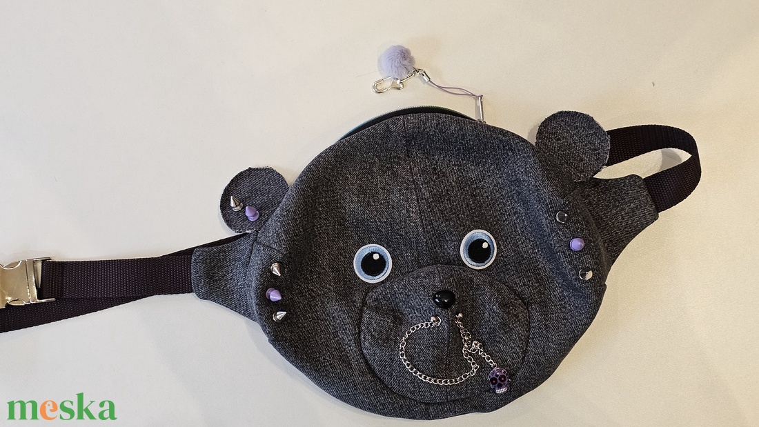 Szürke farmerből készült teddybag - táska & tok - variálható táska - Meska.hu