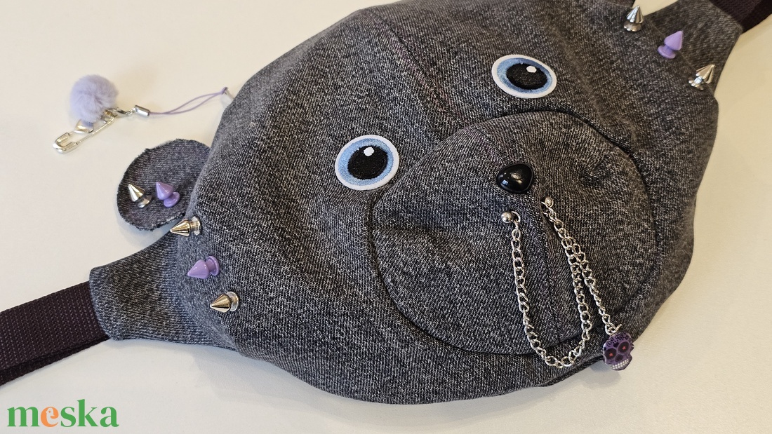 Szürke farmerből készült teddybag - táska & tok - variálható táska - Meska.hu