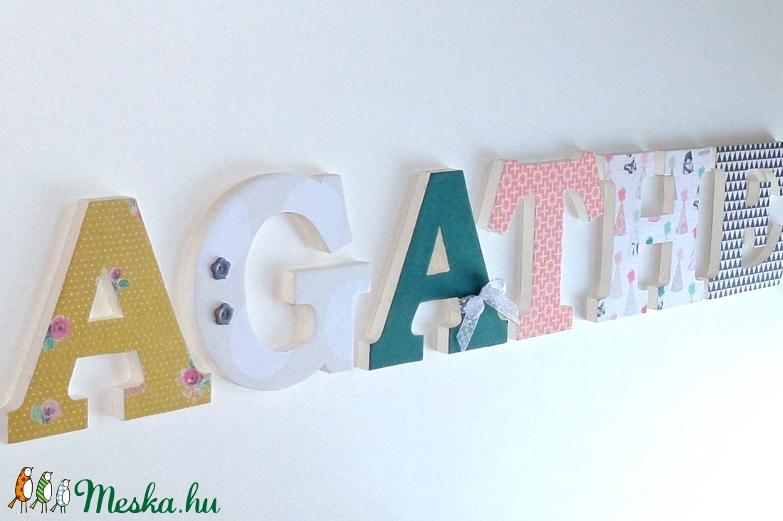 12 cm-es betűk babaszobába, gyerekszobába  CONFETTI  témára -  - Meska.hu