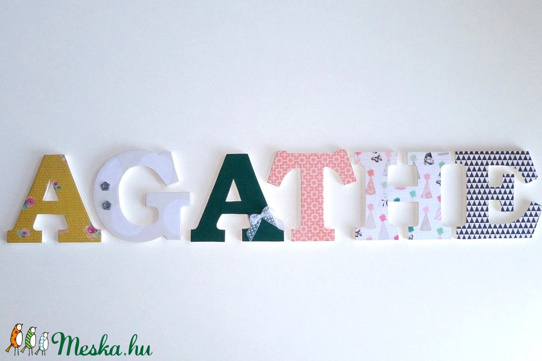 12 cm-es betűk babaszobába, gyerekszobába  CONFETTI  témára -  - Meska.hu