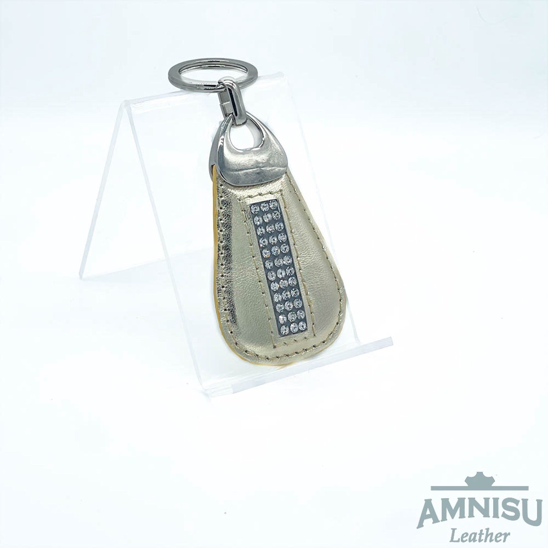 Arany csepp alakú swarovski köves bőr kulcstartó H2006 - táska & tok - kulcstartó & táskadísz - kulcstartó - Meska.hu