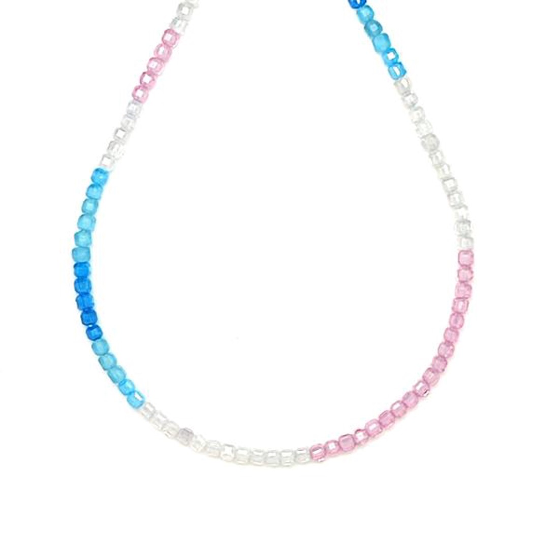 Cirkon faz. mix rózsaszín kék fehér korong 2x3mm  ékszerkészítő alapanyag (füzér) - kellékek & szerszámok - ásvány alapanyag - ásványfüzér - Meska.hu