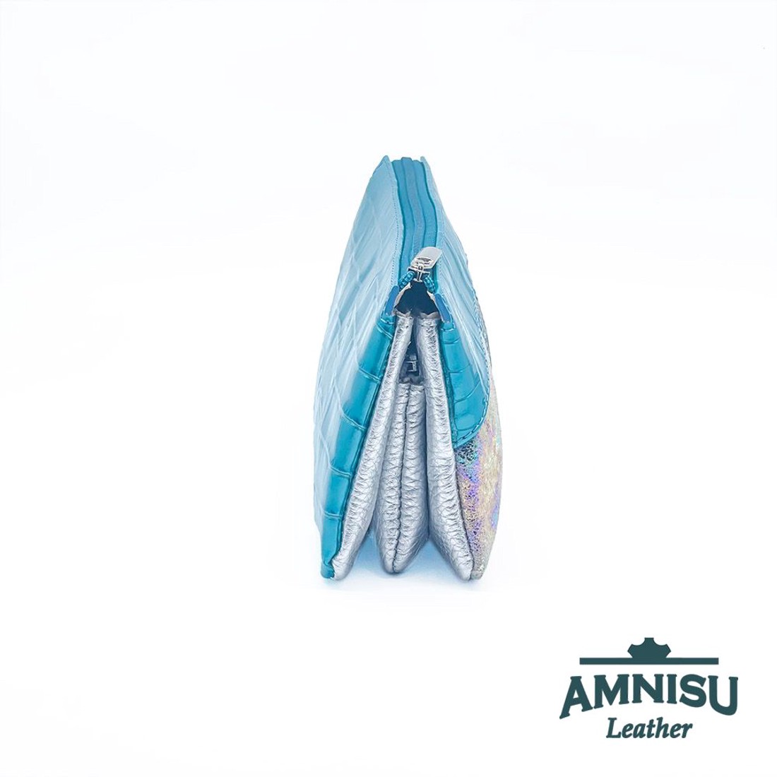 Türkizkék lakk krokkómintás - hologramos egyenes swarovski köves női bőr pénztárca G6020-3009 - táska & tok - pénztárca & más tok - pénztárca - női pénztárca - Meska.hu