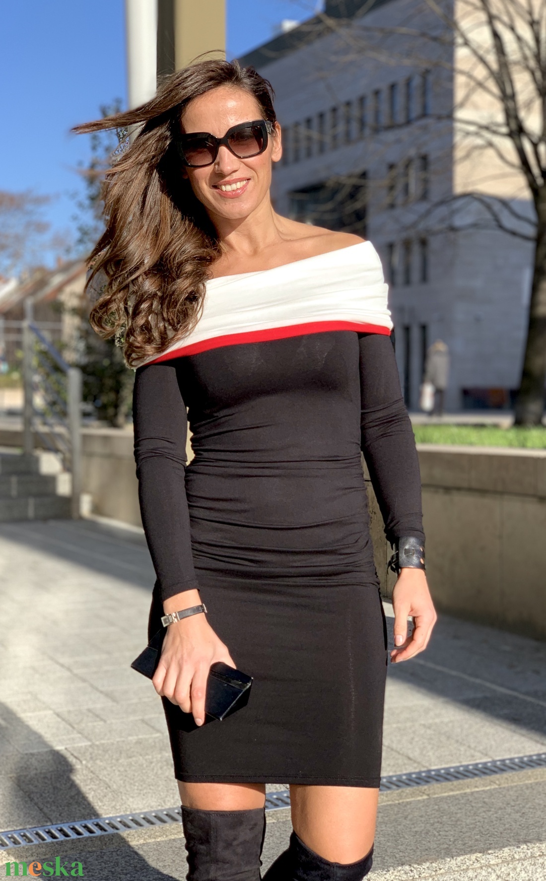 Vállra húzható ruha - ruha & divat - női ruha - ruha - Meska.hu