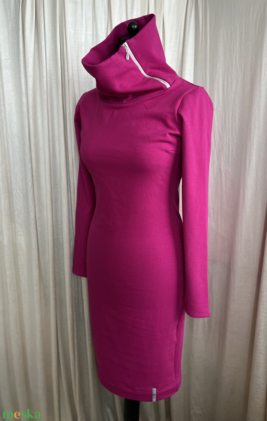 Fuxia garbóruha meleg télies anyagból - ruha & divat - női ruha - ruha - Meska.hu