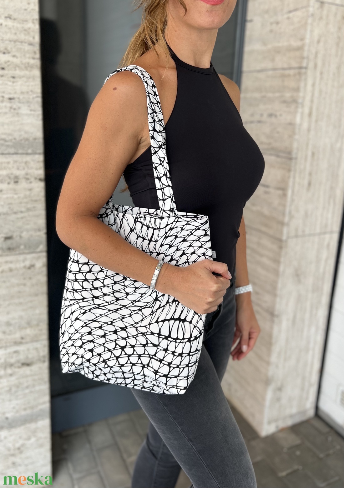 Pamutvászon szatyor - táska & tok - kézitáska & válltáska - tarisznya - Meska.hu